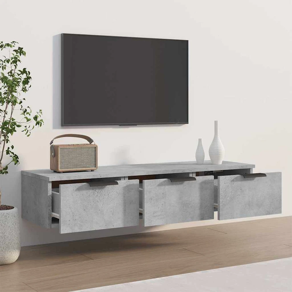 TV staliukas Sieninė spintelė, betono pilka, 102x30x20cm, apdirbta mediena