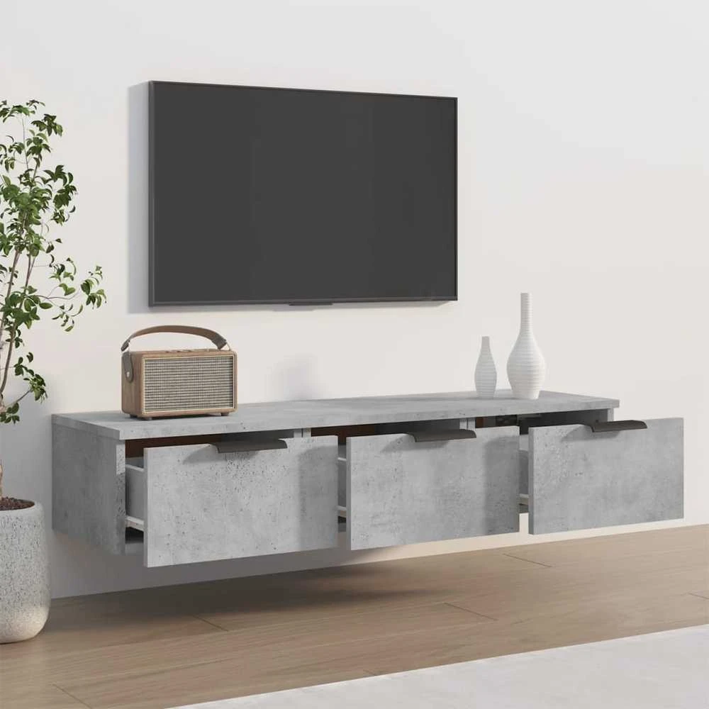 TV staliukas Sieninė spintelė, betono pilka, 102x30x20cm, apdirbta mediena