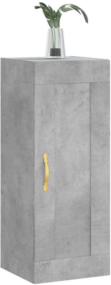 Sieninė spintelė, betono pilka, 34,5x34x90cm, apdirbta mediena