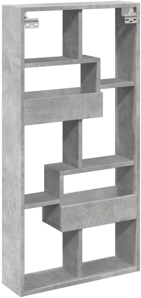 Sieninė spintelė, betono pilka, 50x15x100cm, apdirbta mediena
