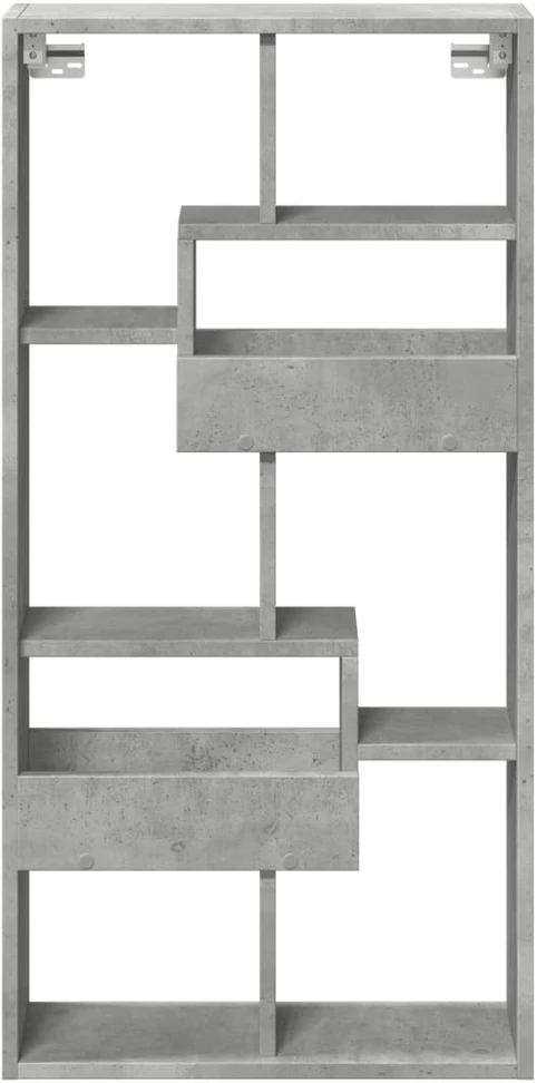 Sieninė spintelė, betono pilka, 50x15x100cm, apdirbta mediena