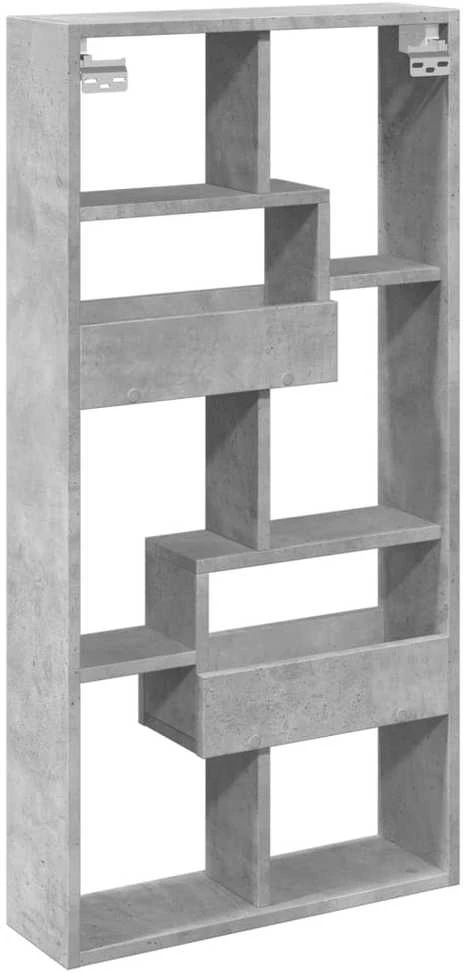 Sieninė spintelė, betono pilka, 50x15x100cm, apdirbta mediena