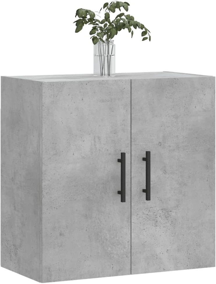Sieninė spintelė, betono pilka, 60x31x60cm, apdirbta mediena
