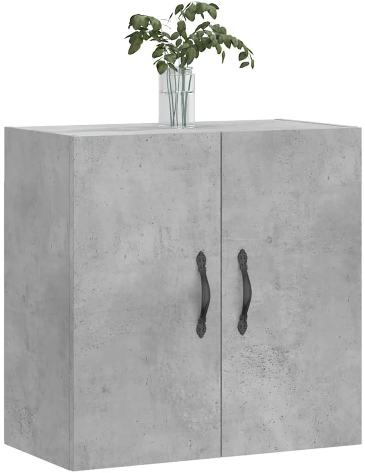 Sieninė spintelė, betono pilka, 60x31x60cm, apdirbta mediena