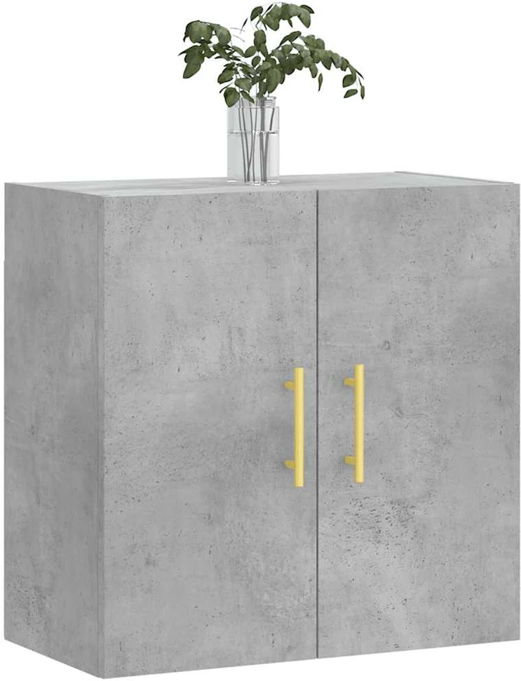 Sieninė spintelė, betono pilka, 60x31x60cm, apdirbta mediena