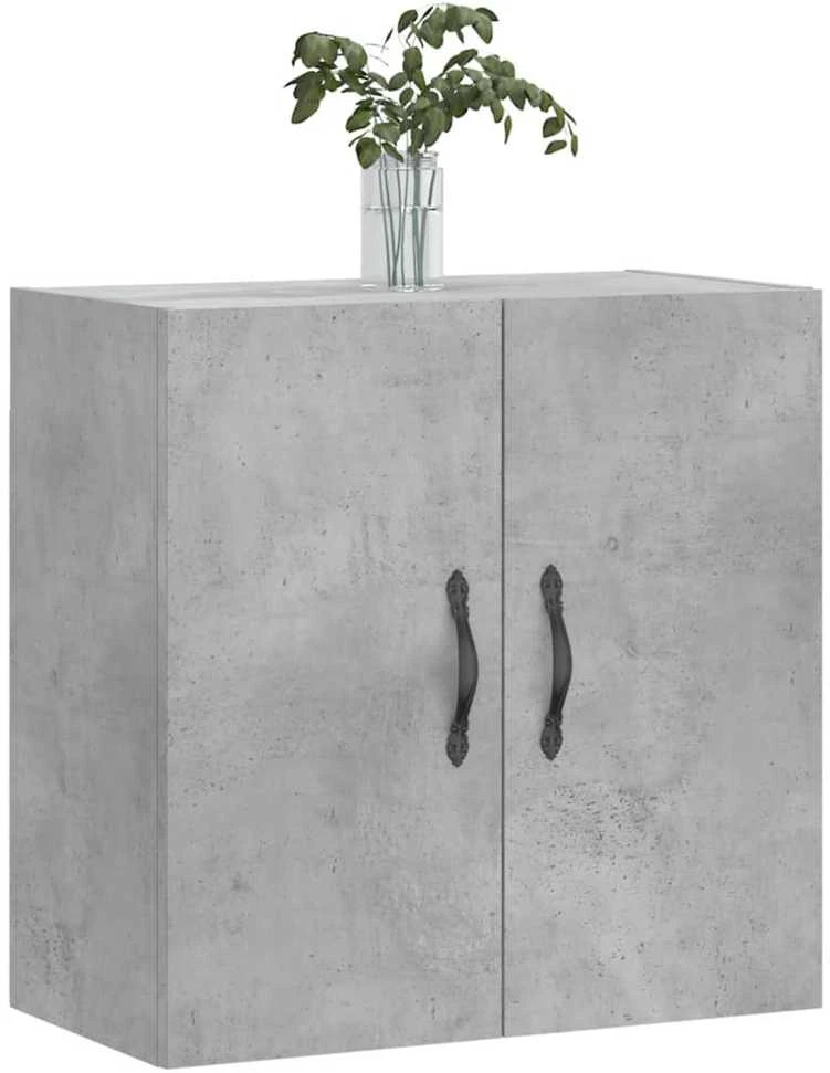 Sieninė spintelė, betono pilka, 60x31x60cm, apdirbta mediena