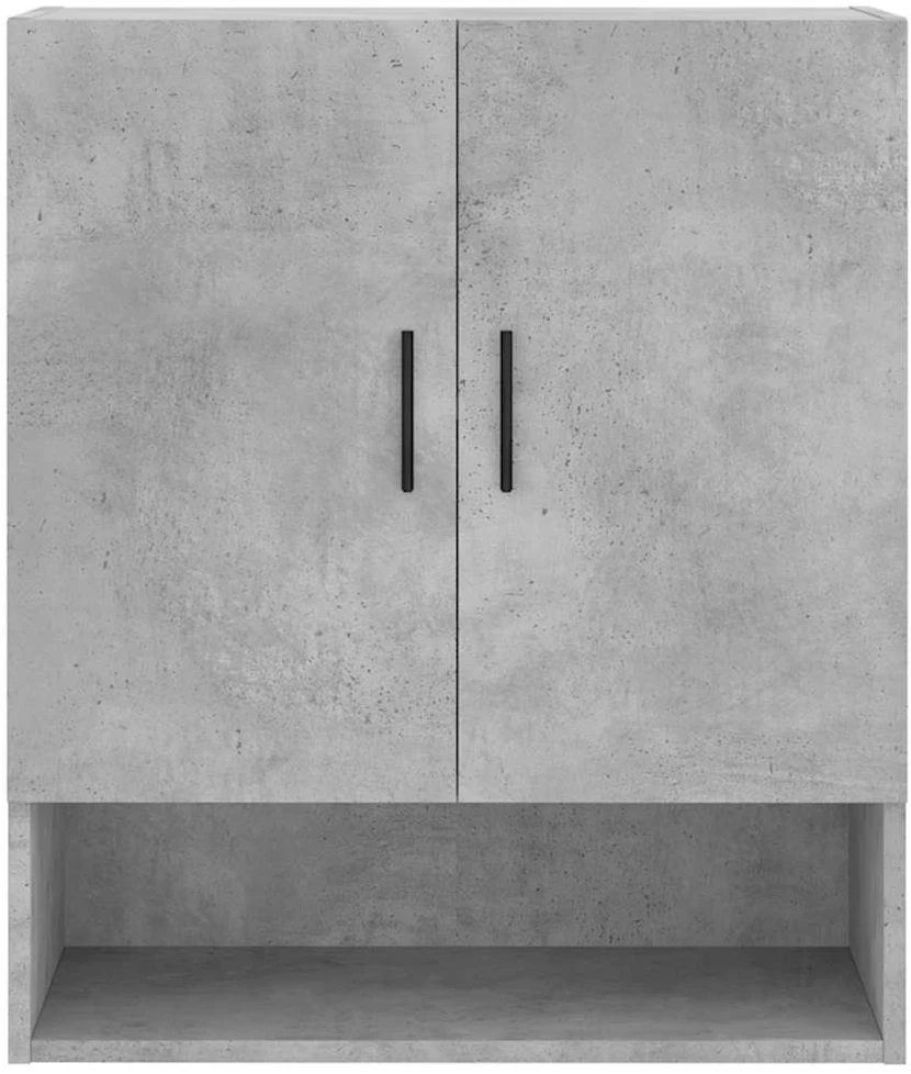 Sieninė spintelė, betono pilka, 60x31x70cm, apdirbta mediena