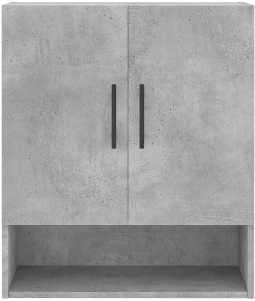 Sieninė spintelė, betono pilka, 60x31x70cm, apdirbta mediena