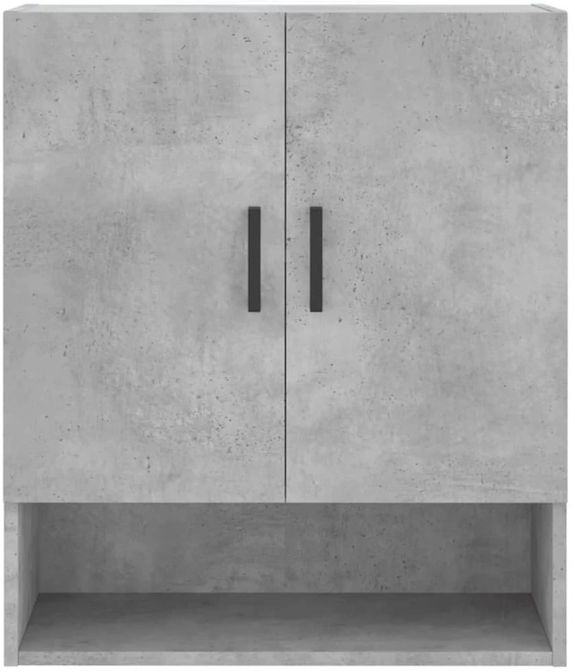 Sieninė spintelė, betono pilka, 60x31x70cm, apdirbta mediena