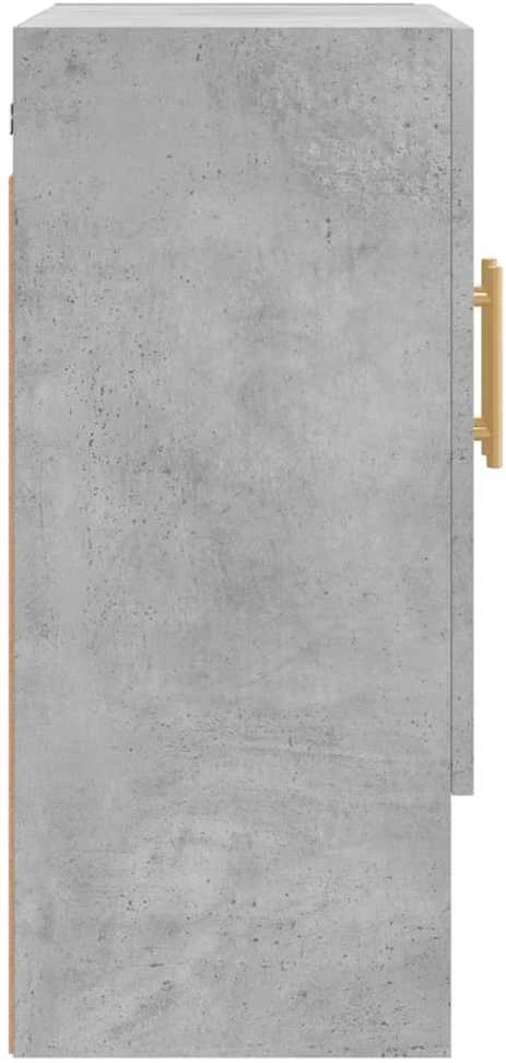 Sieninė spintelė, betono pilka, 60x31x70cm, apdirbta mediena