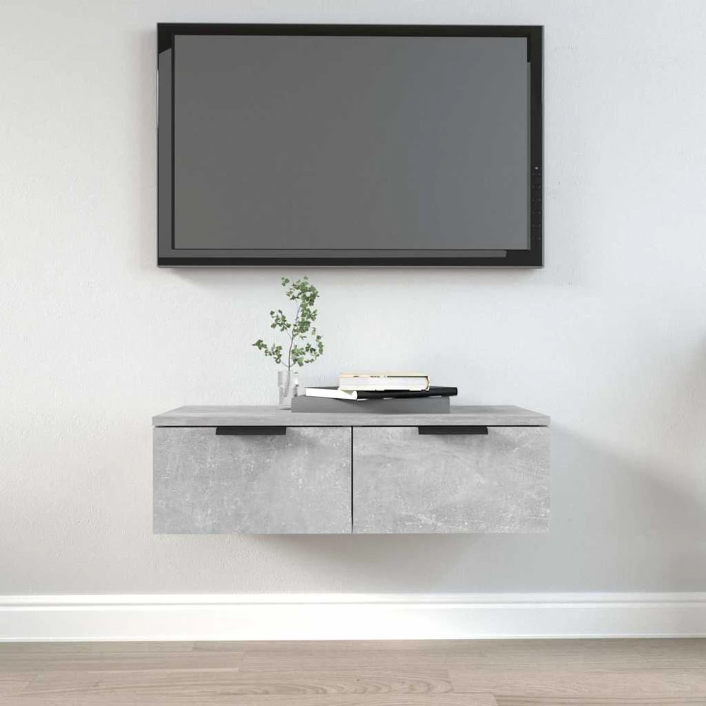Sieninė spintelė, betono pilka, 68x30x20cm, apdirbta mediena