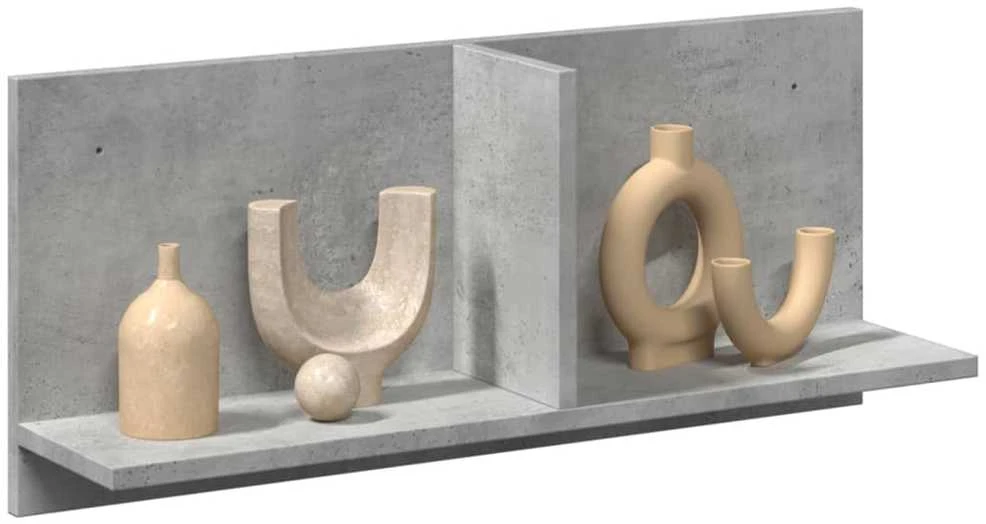 Sieninė spintelė, betono pilka, 70x16,5x30cm, apdirbta mediena