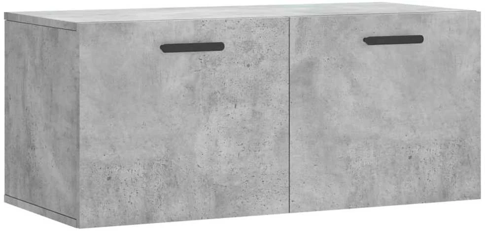 Sieninė spintelė, betono pilka, 80x36,5x35cm, apdirbta mediena