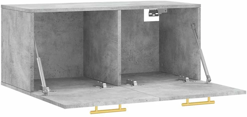 Sieninė spintelė, betono pilka, 80x36,5x35cm, apdirbta mediena