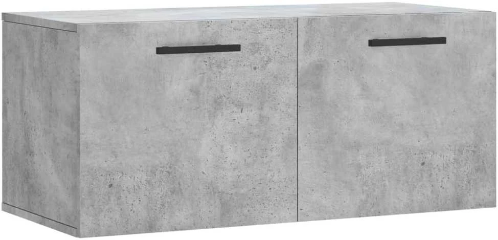 Sieninė spintelė, betono pilka, 80x36,5x35cm, apdirbta mediena