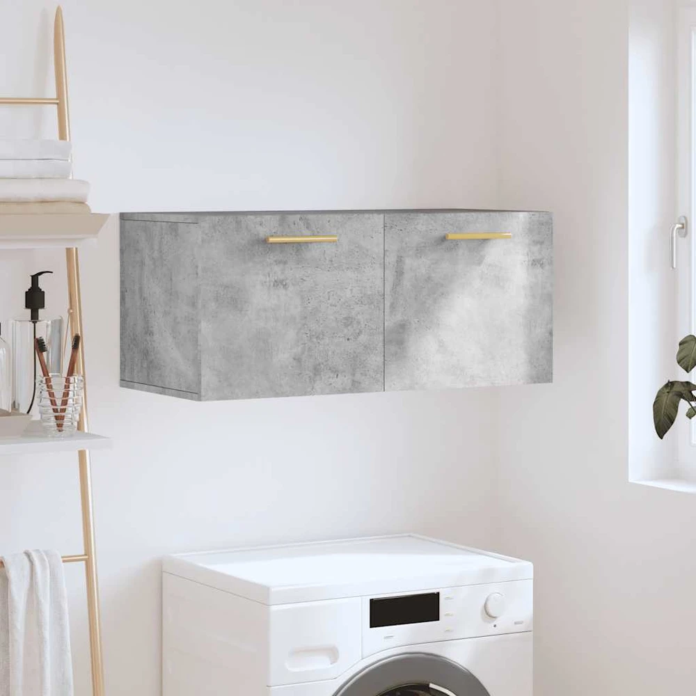 Sieninė spintelė, betono pilka, 80x36,5x35cm, apdirbta mediena