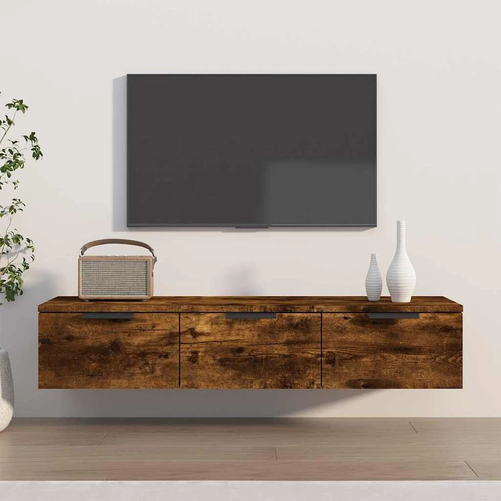 TV staliukas Sieninė spintelė, dūminio ąžuolo, 102x30x20cm, apdirbta mediena