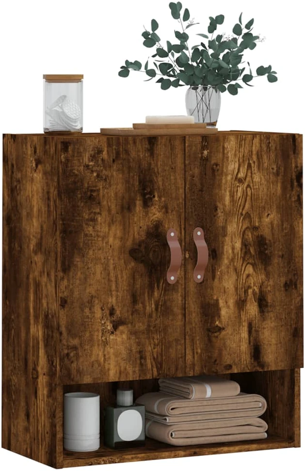 Sieninė spintelė, dūminio ąžuolo, 60x31x70cm, apdirbta mediena