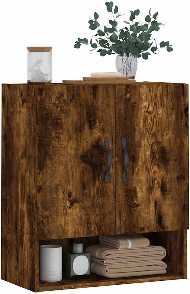 Sieninė spintelė, dūminio ąžuolo, 60x31x70cm, apdirbta mediena