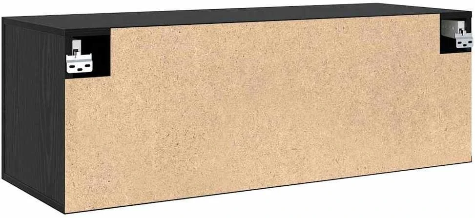 Prie sienos montuojama spinta 100 x 36,5 x 35 cm Juodas ąžuolas
