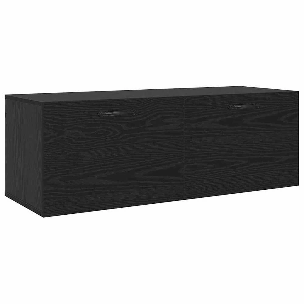 Prie sienos montuojama spinta 100 x 36,5 x 35 cm Juodas ąžuolas