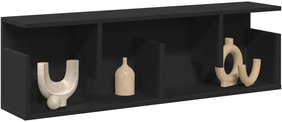 Sieninė spintelė, juodos spalvos, 100x20x30cm, apdirbta mediena