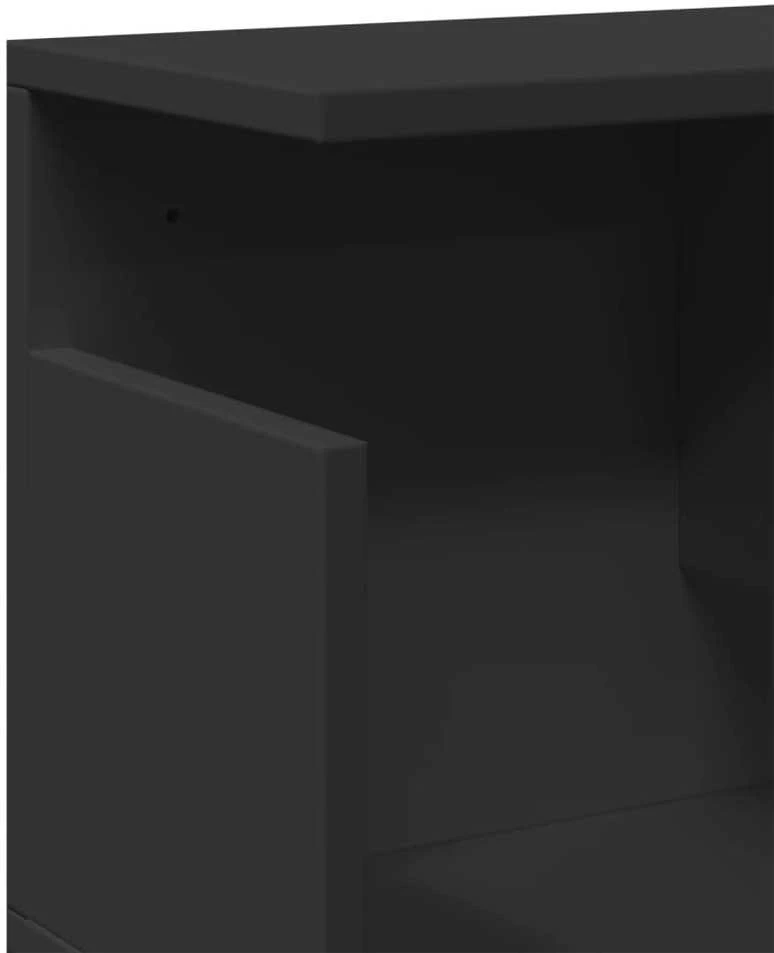 Sieninė spintelė, juodos spalvos, 80x20x30cm, apdirbta mediena