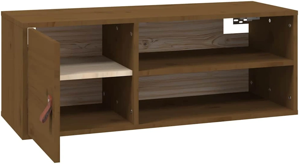Sieninė spintelė, medaus ruda, 80x30x30cm, pušies masyvas
