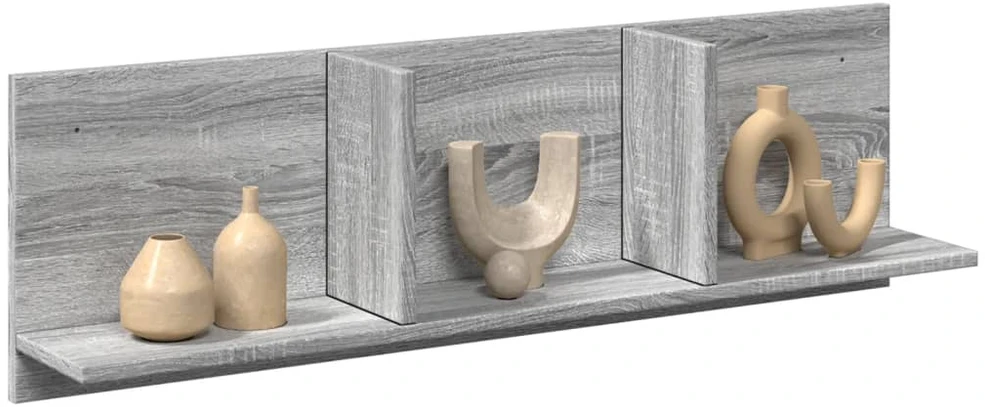 Sieninė spintelė, pilka ąžuolo, 100x16,5x30cm, apdirbta mediena