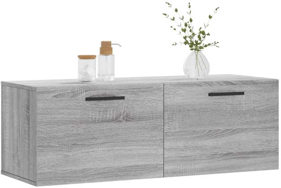 Sieninė spintelė, pilka ąžuolo, 100x36,5x35cm, apdirbta mediena