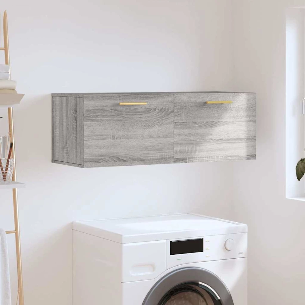 Sieninė spintelė, pilka ąžuolo, 100x36,5x35cm, apdirbta mediena