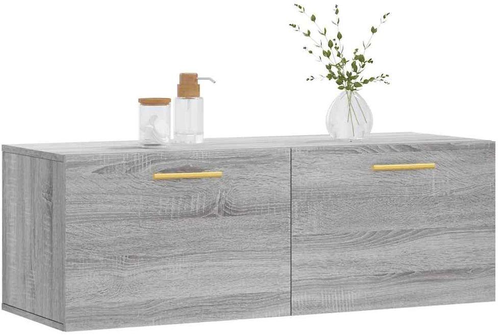 Sieninė spintelė, pilka ąžuolo, 100x36,5x35cm, apdirbta mediena