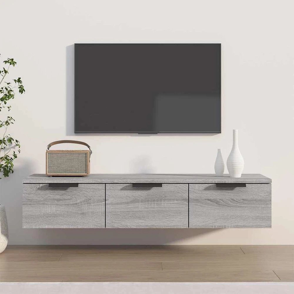 Sieninė spintelė, pilka ąžuolo, 102x30x20cm, apdirbta mediena
