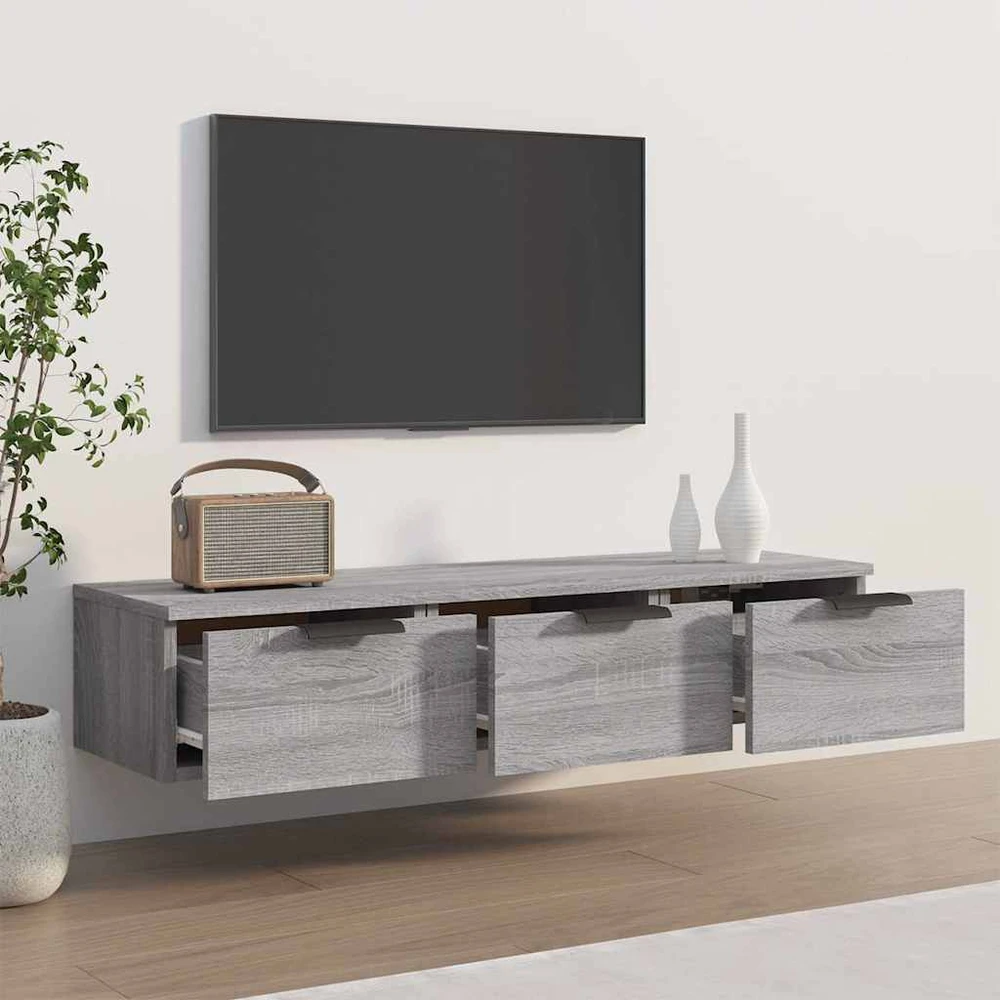 Sieninė spintelė, pilka ąžuolo, 102x30x20cm, apdirbta mediena