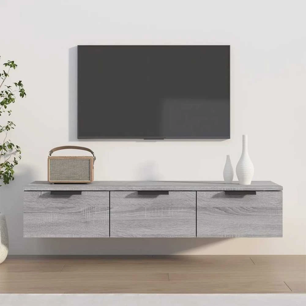 Sieninė spintelė, pilka ąžuolo, 102x30x20cm, apdirbta mediena