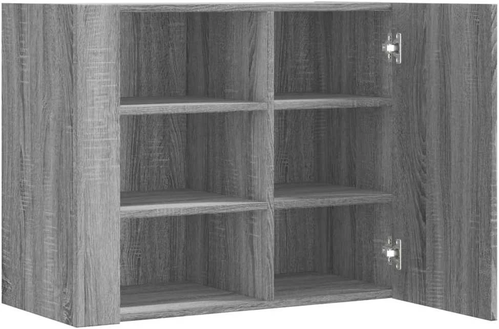 Sieninė spintelė, pilka ąžuolo, 75x35x60cm, apdirbta mediena