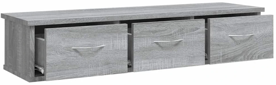 TV staliukas Sieninė spintelė, pilkos ąžuolo spalvos, 88x26x18,5cm, mediena
