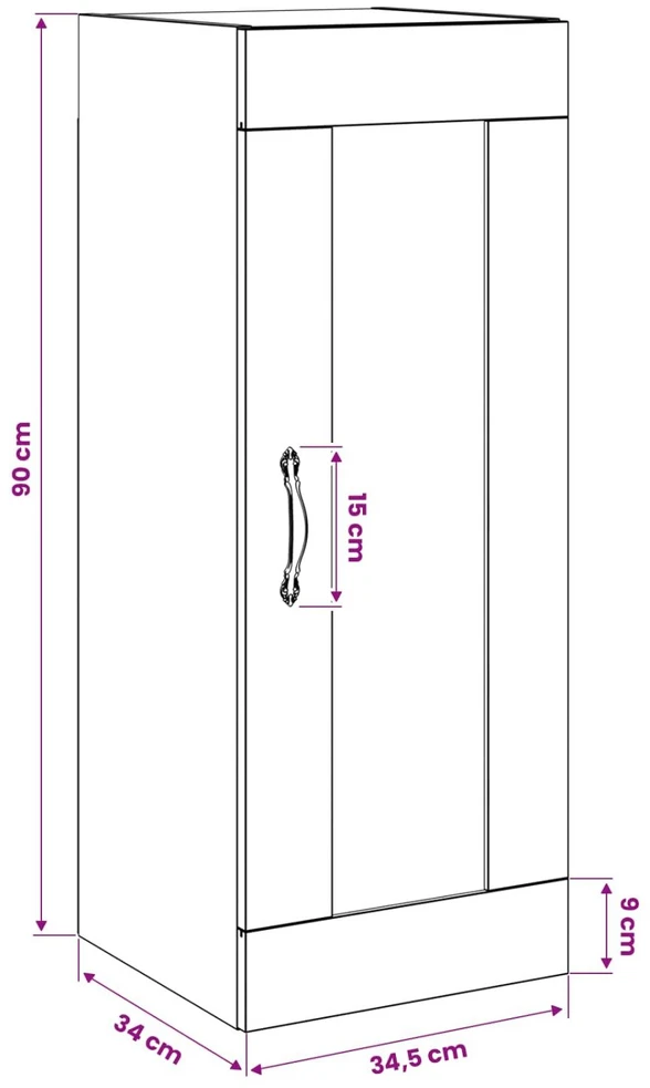 Sieninė spintelė Sendintos medienos 34,5 x 34 x 90 cm