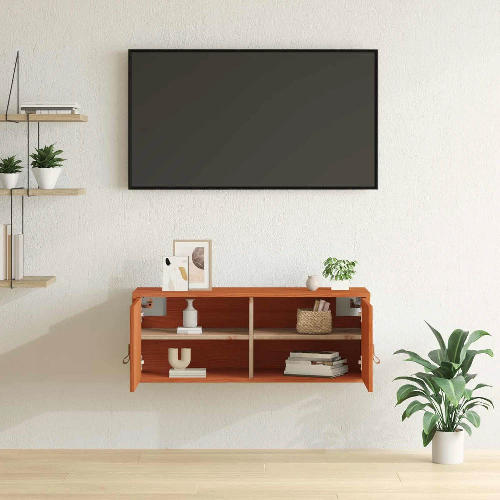 Sieninė spintelė su lentyna Vaško ruda 80 x 30 x 30 cm
