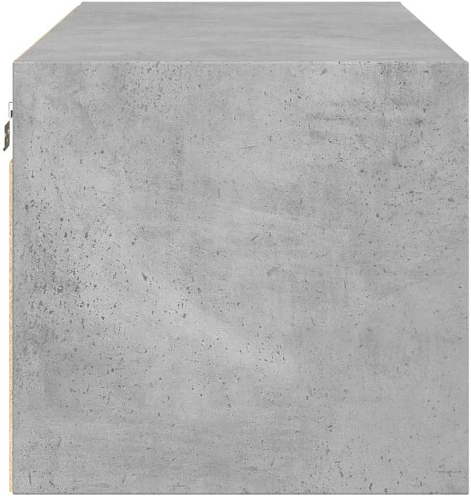 Sieninė spintelė su stiklinėmis durelėmis, betono, 102x37x35cm