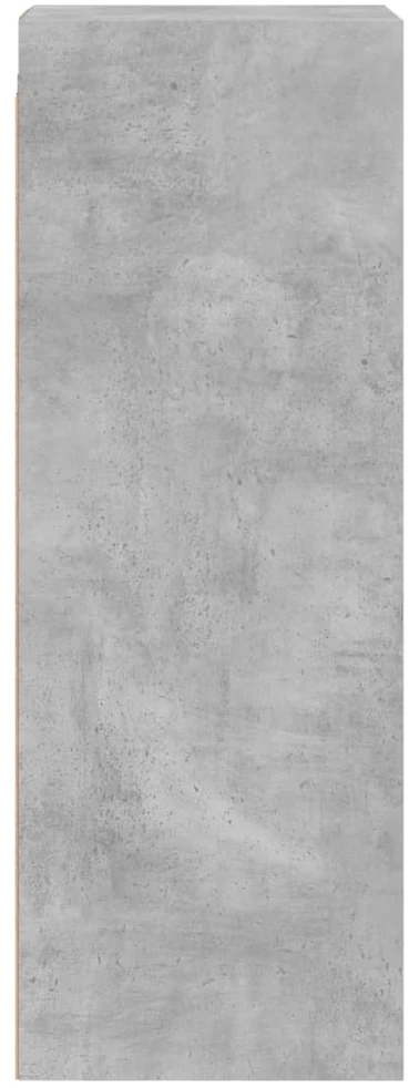 Sieninė spintelė su stiklinėmis durelėmis, betono, 35x37x100cm