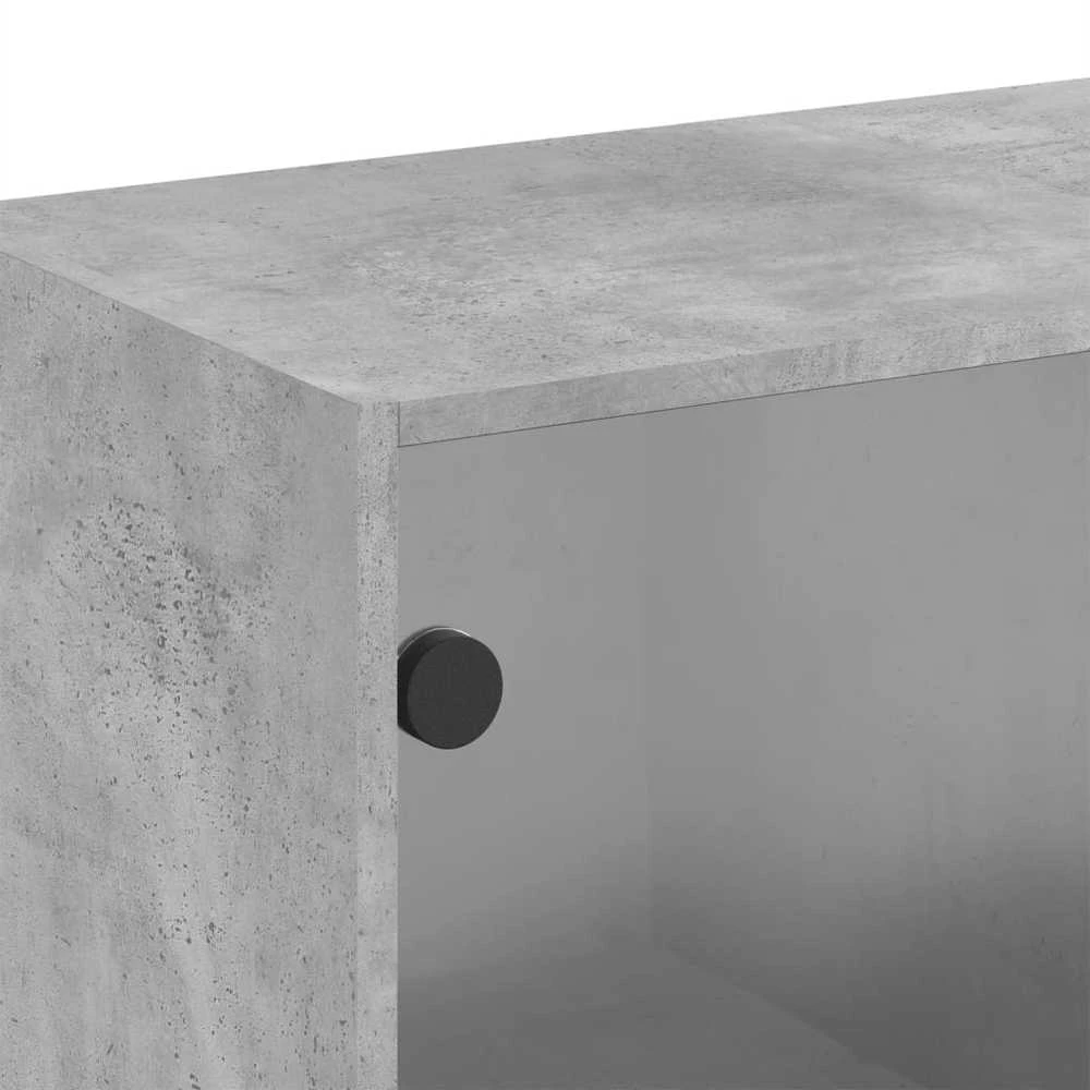 Sieninė spintelė su stiklinėmis durelėmis, betono, 68x37x68,5cm