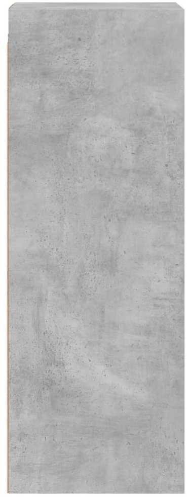 Sieninė spintelė su stiklinėmis durelėmis, betono, 35x37x100cm