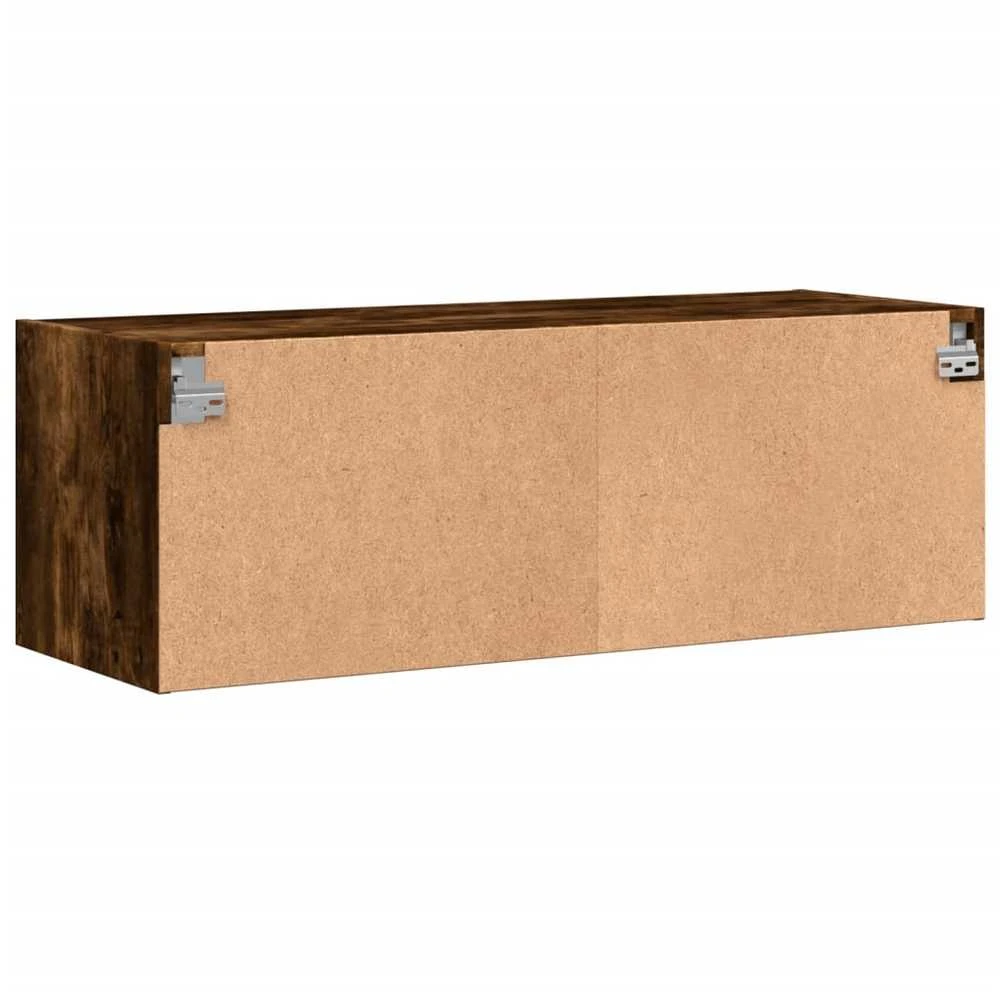 Sieninė spintelė su stiklinėmis durelėmis, dūminė, 102x37x35cm