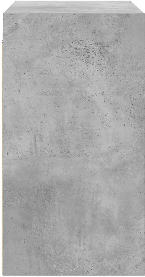 Sieninė spintelė su stiklinėmis durelėmis, betono, 68x37x68,5cm