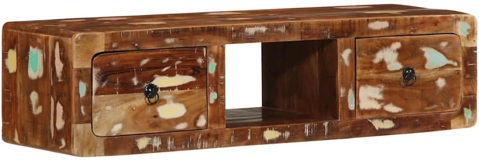 Sieninė televizoriaus spintelė, 100x32x25cm, perdirbta mediena