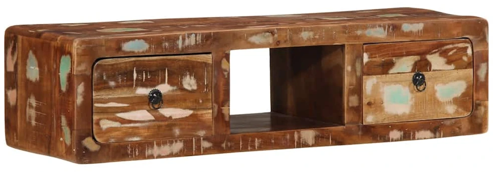 Sieninė televizoriaus spintelė, 100x32x25cm, perdirbta mediena