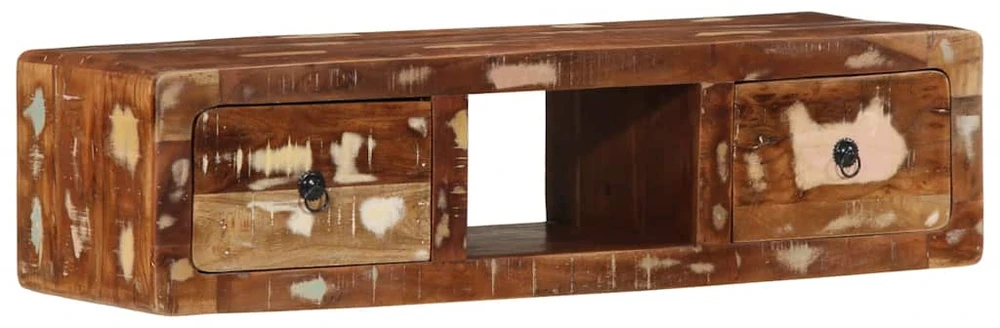 Sieninė televizoriaus spintelė, 100x32x25cm, perdirbta mediena