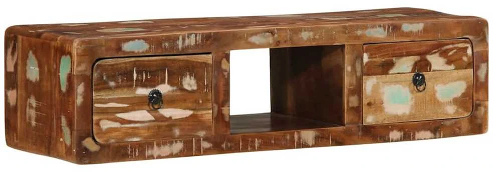 Sieninė televizoriaus spintelė, 100x32x25cm, perdirbta mediena