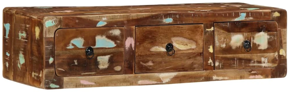Sieninė televizoriaus spintelė, 100x32x25cm, perdirbta mediena